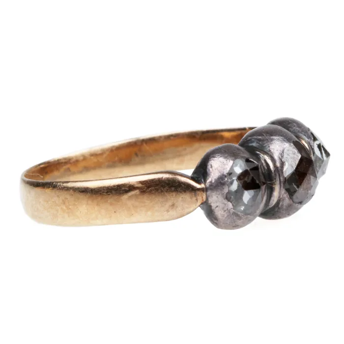 Bell Bird Antiques Rings Georgian Three Stone Diamond Ring