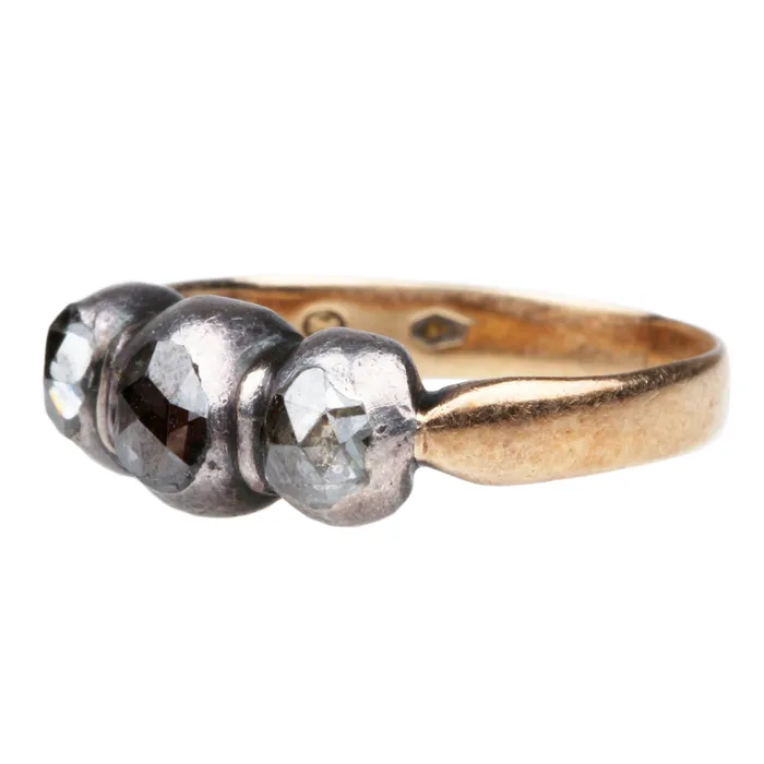 Bell Bird Antiques Rings Georgian Three Stone Diamond Ring