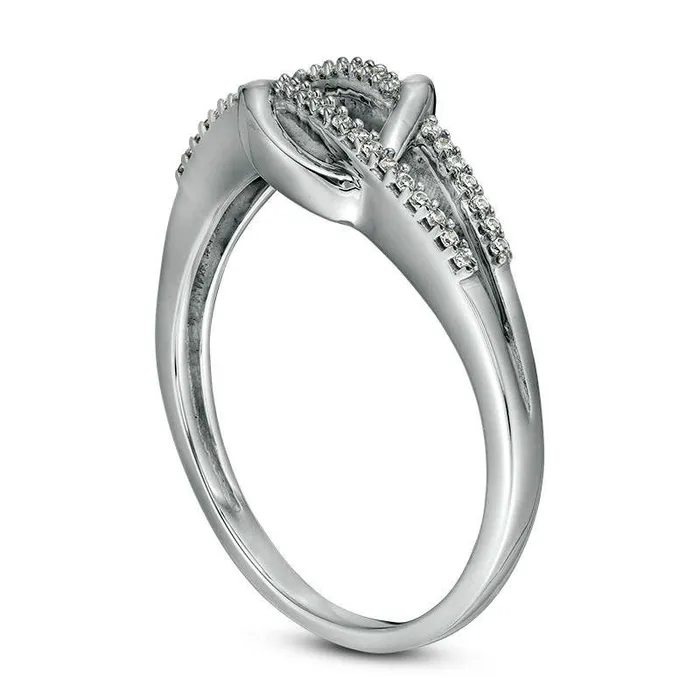 010 CT TW Natural Diamond Split Shank Oval Ring in Sterling Silver Goldia Rings 010 CT TW Natural Diamond Split Shank Oval Ring in Sterling Silver Goldia Rings