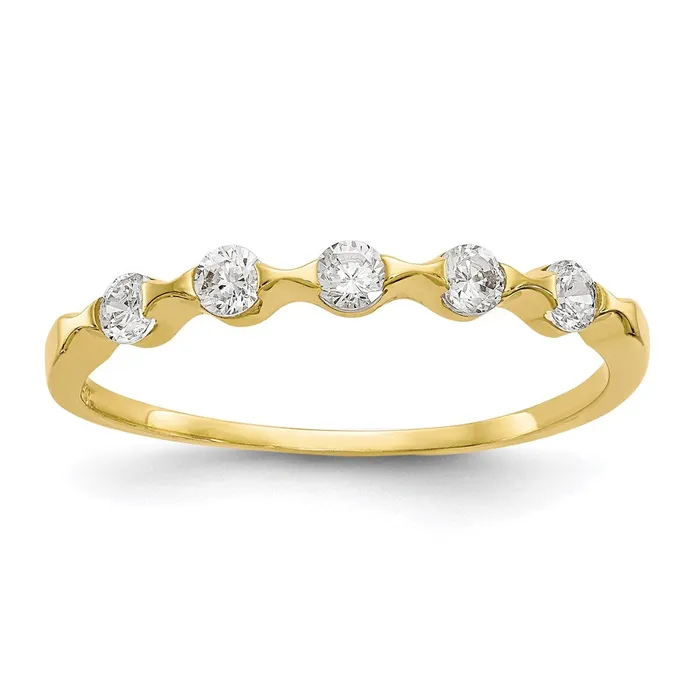 10K Yellow Gold CZ Band Goldia Rings