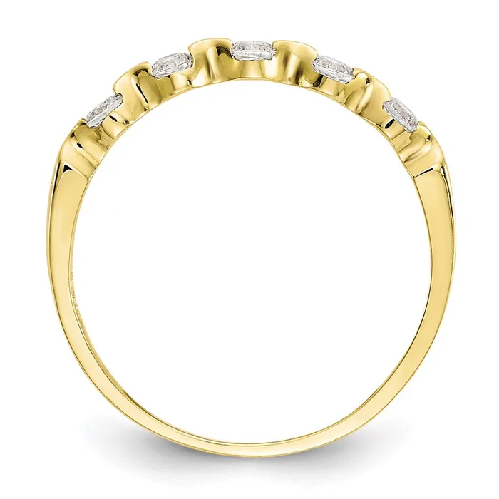 10K Yellow Gold CZ Band Goldia Rings
