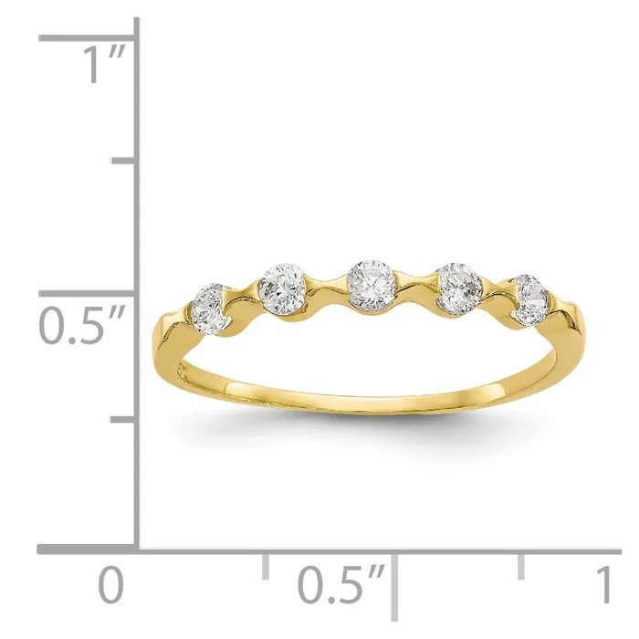 10K Yellow Gold CZ Band Goldia Rings
