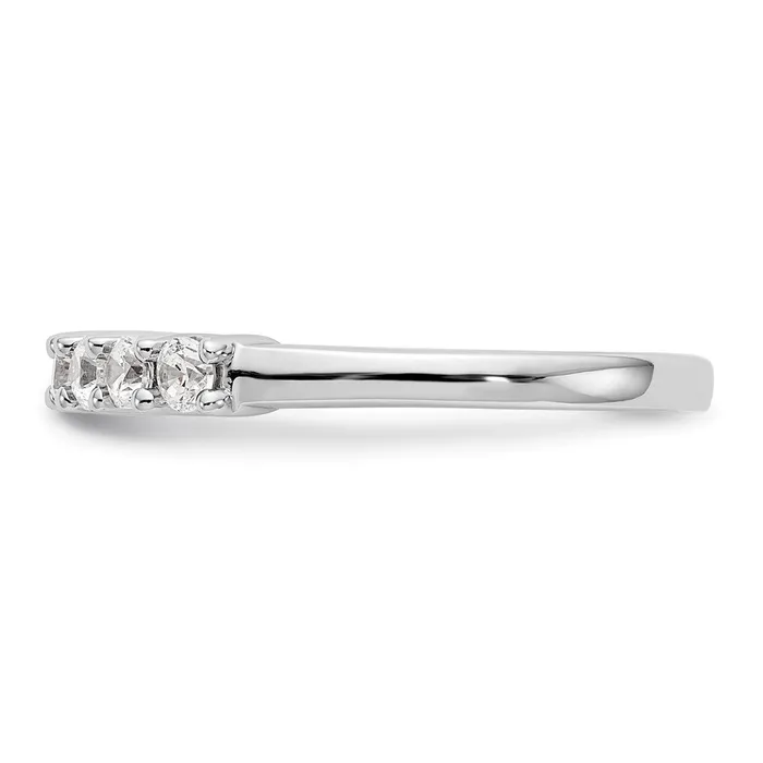 14k White Gold 7Stone Shared Prong 12 carat Complete Round Diamond Band Goldia Rings