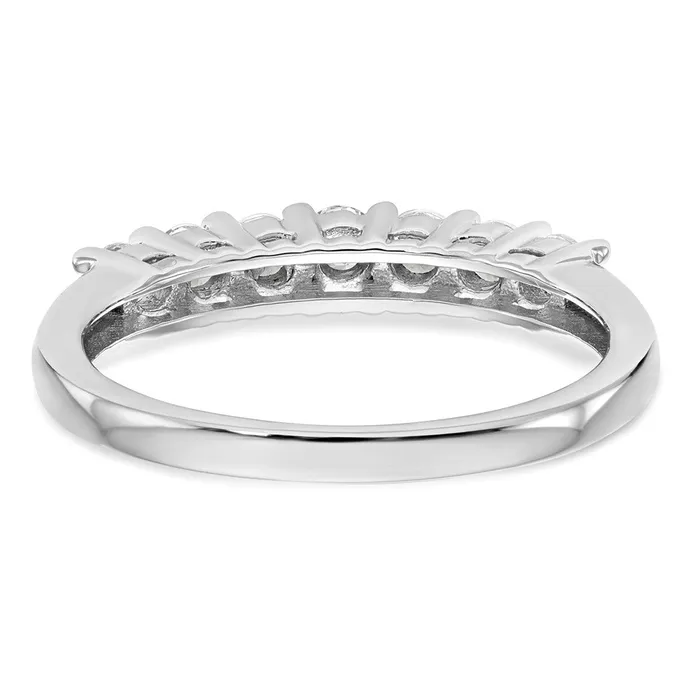 14k White Gold 7Stone Shared Prong 12 carat Complete Round Diamond Band Goldia Rings