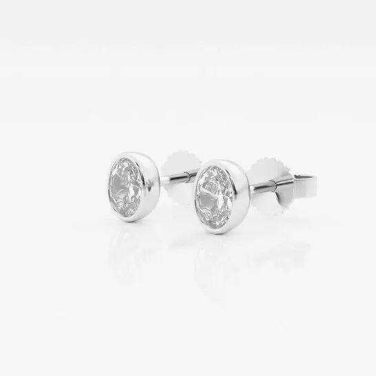 Earrings JMS always Original Brilliant Diamond 14KT White Gold 12 cttw OvalCut Lab Grown Diamond Bezel Set Solitaire Stud Earrings for Women GVSSI Earrings JMS always Original Brilliant Diamond 14KT White Gold 12 cttw OvalCut Lab Grown Diamond Bezel Set Solitaire Stud Earrings for Women GVSSI