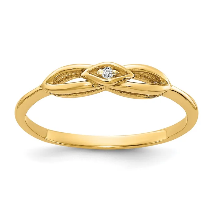Goldia 14k Yellow Gold Polished AA Diamond ring Rings