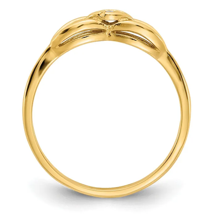 Goldia 14k Yellow Gold Polished AA Diamond ring Rings