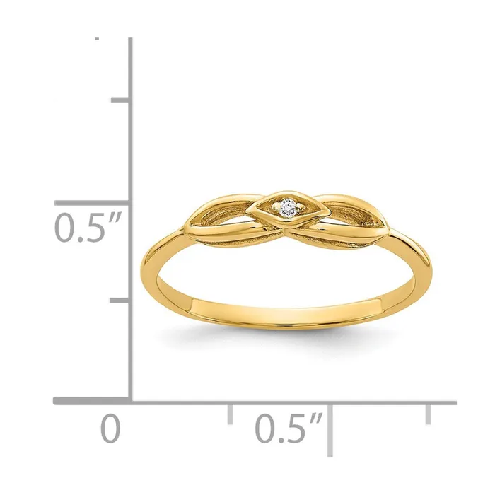 Goldia 14k Yellow Gold Polished AA Diamond ring Rings