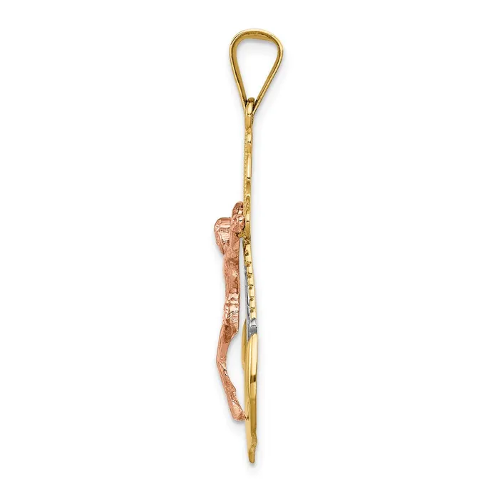 Goldia PreStyled Sets 14k TriColor Gold Mariner Crucifix Pendant