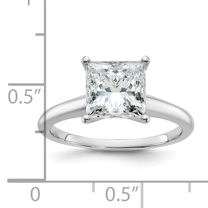Goldia Rings 14k White Gold 2 12 Ct Certified Lab Grown Diamond VSSI G Princess Solitare Engagement Ring