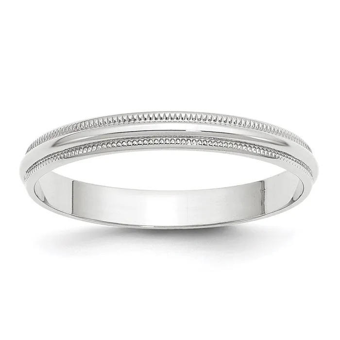 Goldia Solid 10K White Gold 3mm Light Weight Milgrain Half Round MensWomens Wedding Band Ring Size 6 Rings Goldia Solid 10K White Gold 3mm Light Weight Milgrain Half Round MensWomens Wedding Band Ring Size 6 Rings
