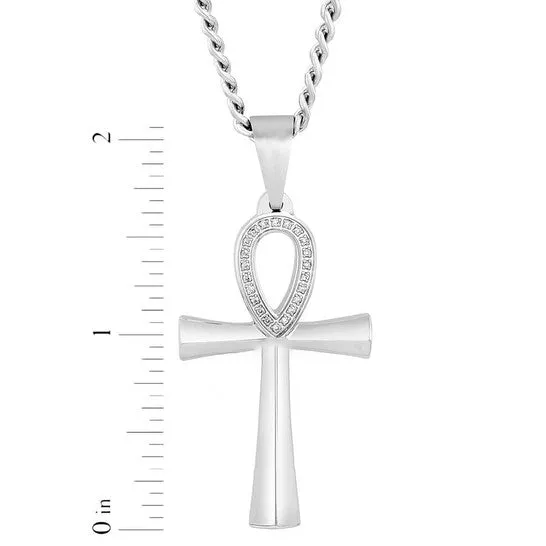JMS always Necklaces Original Robert Alton 110CTW Diamond Stainless Steel Ankh Pendant JMS always Necklaces Original Robert Alton 110CTW Diamond Stainless Steel Ankh Pendant