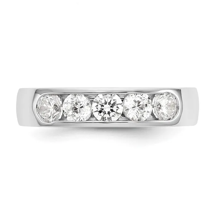 Rings Goldia 14k White Gold 5Stone 1 carat Round Diamond Complete Channel Band