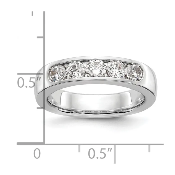 Rings Goldia 14k White Gold 5Stone 1 carat Round Diamond Complete Channel Band