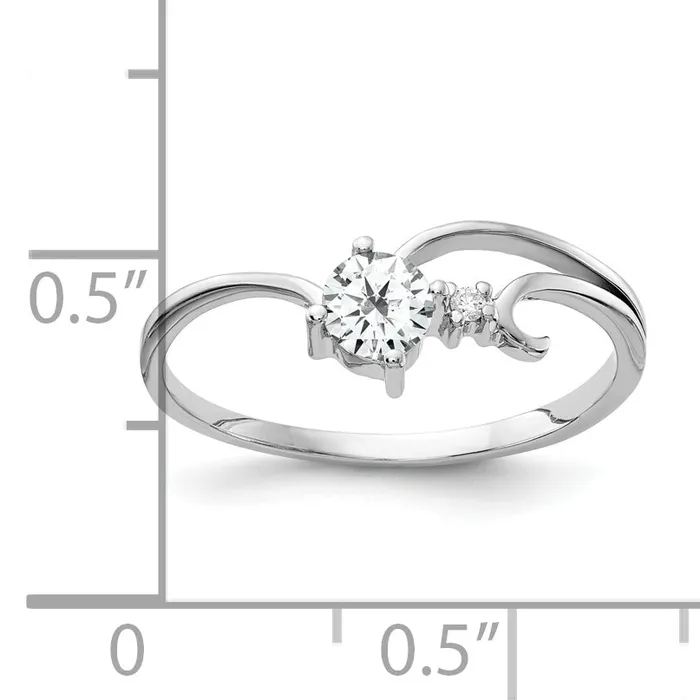 Rings Goldia Solid 14k White Gold 4mm Cubic Zirconia AAA Simulated CZ Ring