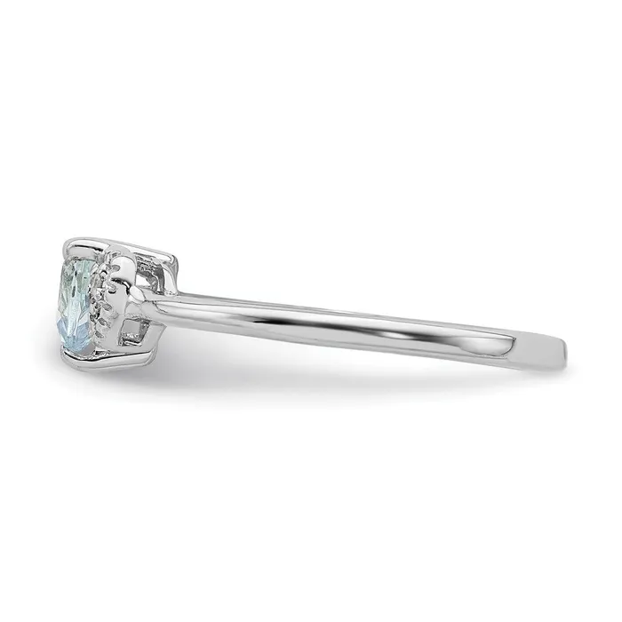 Rings Goldia Sterling Silver Polished Aquamarine and Diamond Ring