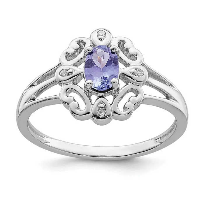 Rings Sterling Silver Rhodium Plated Diamond u0026 Tanzanite Oval Ring Goldia Rings Sterling Silver Rhodium Plated Diamond u0026 Tanzanite Oval Ring Goldia