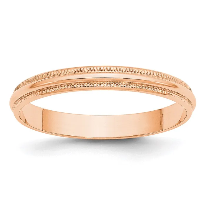 Solid 10K Yellow Gold Rose Gold 3mm Light Weight Milgrain Half Round MensWomens Wedding Band Ring Size 11 Goldia Rings Solid 10K Yellow Gold Rose Gold 3mm Light Weight Milgrain Half Round MensWomens Wedding Band Ring Size 11 Goldia Rings
