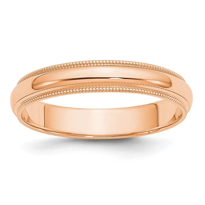 Solid 10K Yellow Gold Rose Gold 4mm Milgrain HalfRound Wedding MensWomens Wedding Band Ring Size 65 Goldia Rings Solid 10K Yellow Gold Rose Gold 4mm Milgrain HalfRound Wedding MensWomens Wedding Band Ring Size 65 Goldia Rings