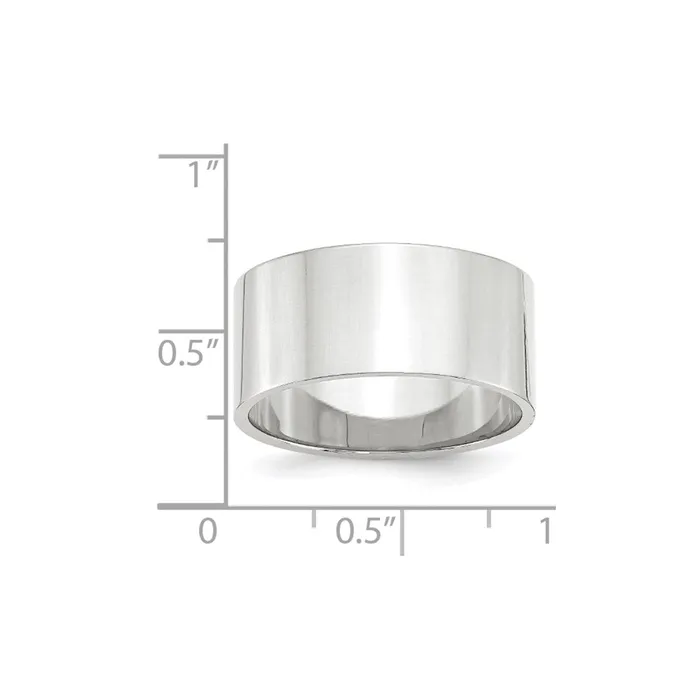 Solid 14K White Gold 10mm Light Weight Flat MensWomens Wedding Band Ring Size 5 Goldia Rings Solid 14K White Gold 10mm Light Weight Flat MensWomens Wedding Band Ring Size 5 Goldia Rings