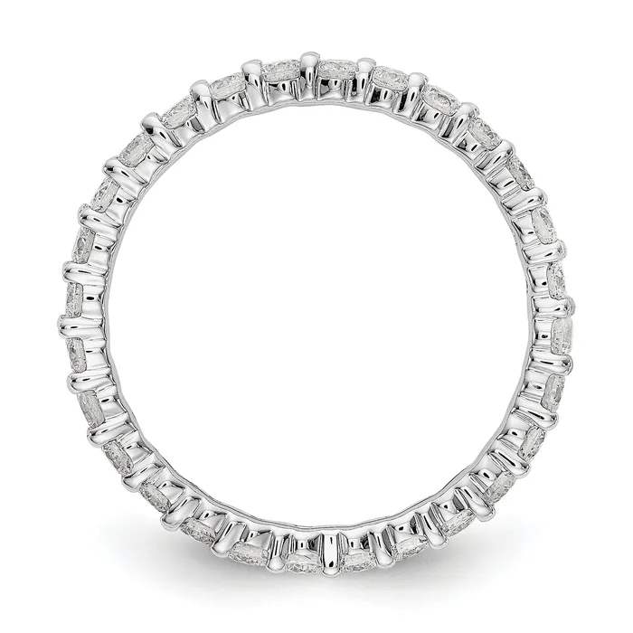 Solid Real 14k White Gold Polished shared Prong 1ct CZ Eternity Wedding Band Ring Goldia Rings