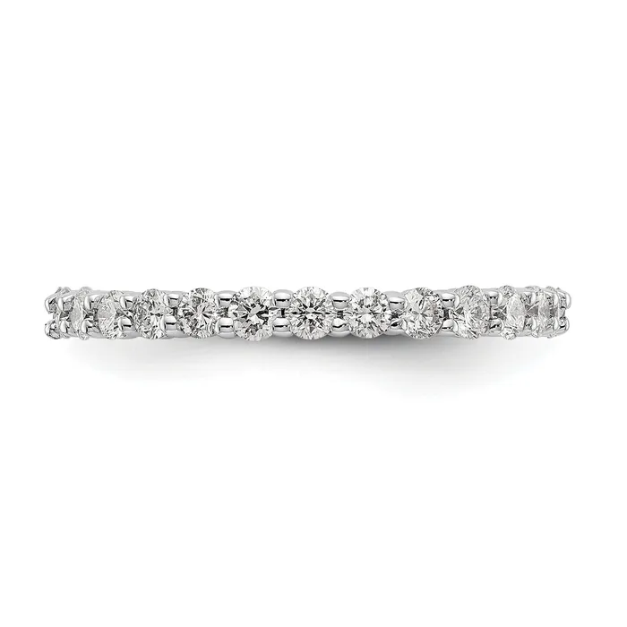 Solid Real 14k White Gold Polished shared Prong 1ct CZ Eternity Wedding Band Ring Goldia Rings