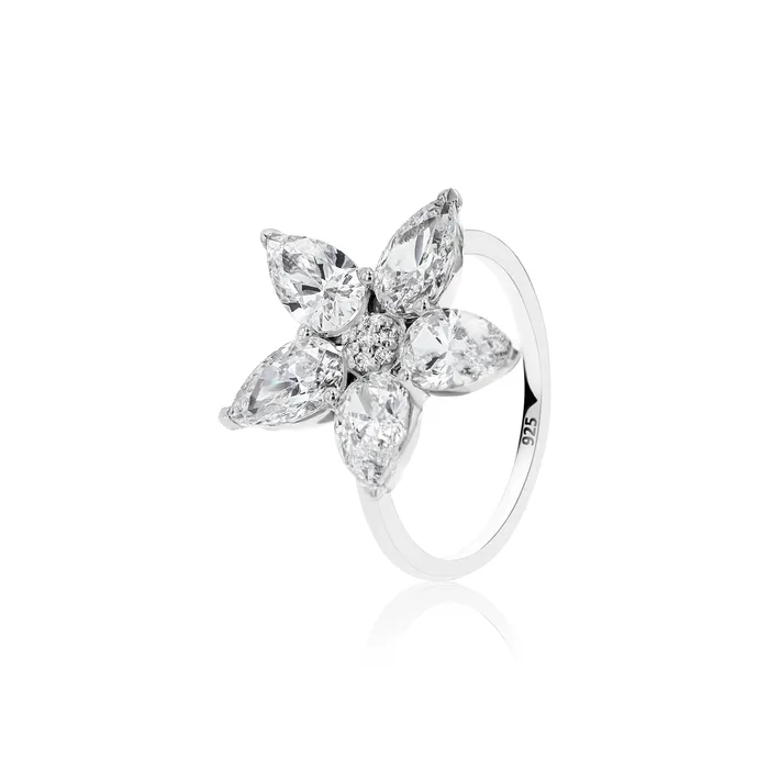Rings Ema Jewels Aletheia Crystal Sterling Silver Ring