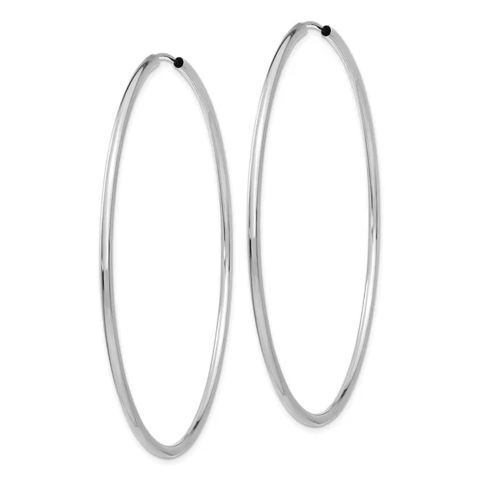 WB Choice Jewelry Earrings 14k White Gold 2mm Polished Endless Hoop EarringsWBCH1000 WB Choice Jewelry Earrings 14k White Gold 2mm Polished Endless Hoop EarringsWBCH1000
