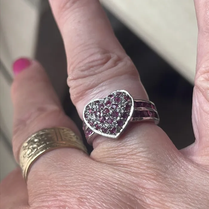 Rings Vintage Paris Jewelry Ruby Heart Ring Sterling Silver Vintage Rings Vintage Paris Jewelry Ruby Heart Ring Sterling Silver Vintage