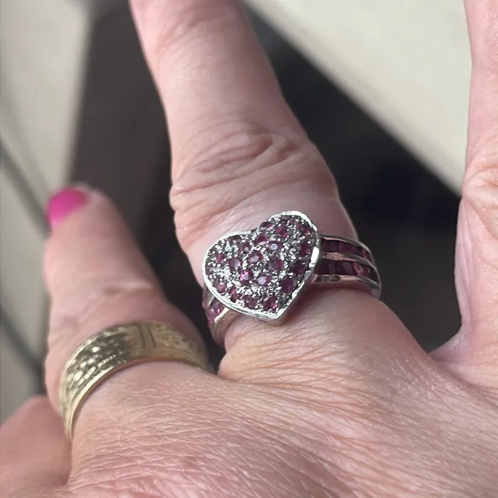 Rings Vintage Paris Jewelry Ruby Heart Ring Sterling Silver Vintage Rings Vintage Paris Jewelry Ruby Heart Ring Sterling Silver Vintage