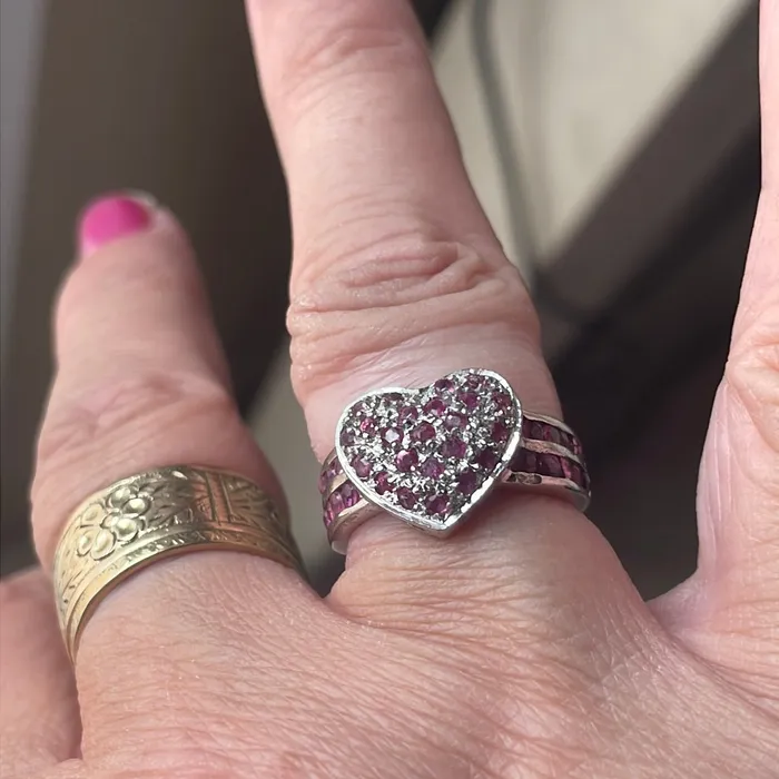 Rings Vintage Paris Jewelry Ruby Heart Ring Sterling Silver Vintage Rings Vintage Paris Jewelry Ruby Heart Ring Sterling Silver Vintage