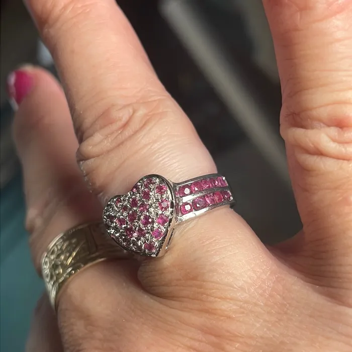 Rings Vintage Paris Jewelry Ruby Heart Ring Sterling Silver Vintage Rings Vintage Paris Jewelry Ruby Heart Ring Sterling Silver Vintage