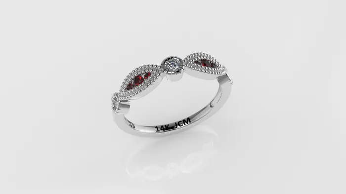 Rings Jcm 21 jewelry 14K Gold Ring with 9 Stones STT Bezel FILIGREE