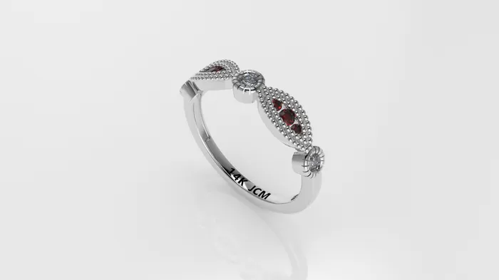 Rings Jcm 21 jewelry 14K Gold Ring with 9 Stones STT Bezel FILIGREE
