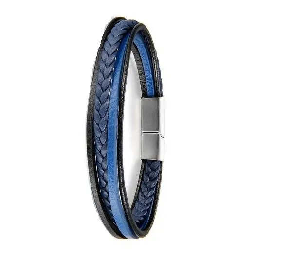 Bracelets sparklingselections Fashion Blue Multilayer Leather Bracelet For Unisex Bracelets sparklingselections Fashion Blue Multilayer Leather Bracelet For Unisex