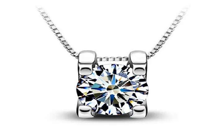 Cubic Zirconia Silver Plated Drop Pendant for Necklace Without Chain sparklingselections Necklaces Cubic Zirconia Silver Plated Drop Pendant for Necklace Without Chain sparklingselections Necklaces