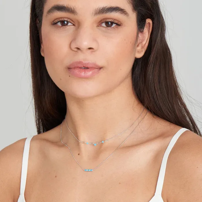 Into the Blue Turquoise Silver Bar Necklace Ania Haie Necklaces