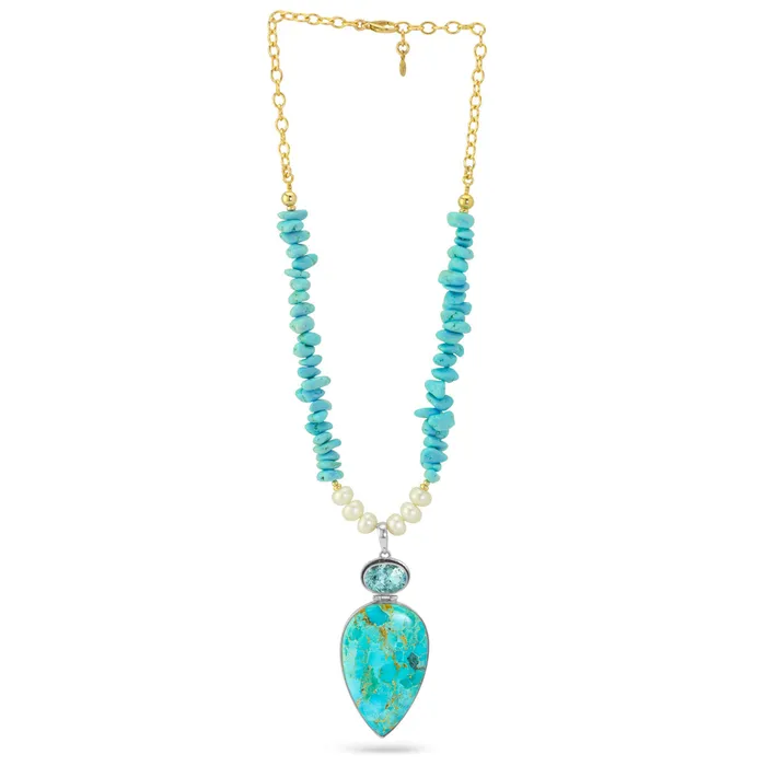 Necklaces Elisa Ilana Impressionist Collection Turquoise Pearl Necklace Necklaces Elisa Ilana Impressionist Collection Turquoise Pearl Necklace