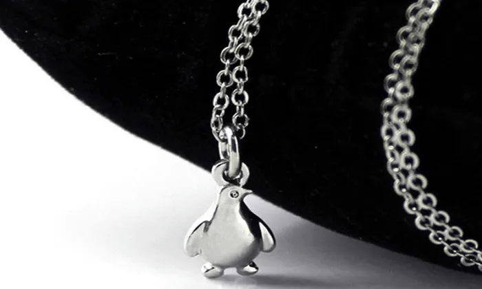Necklaces sparklingselections Silver Plated Tiny Penguin Pendant Necklace