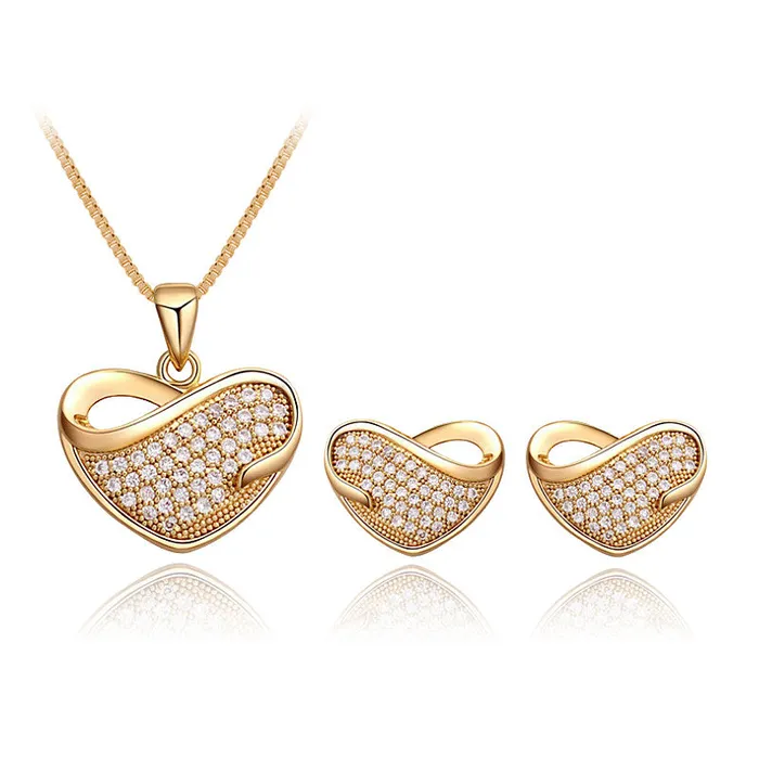Rhinestone Crystal African Beads Heart Necklace Earrings Set for Women sparklingselections Necklaces Rhinestone Crystal African Beads Heart Necklace Earrings Set for Women sparklingselections Necklaces