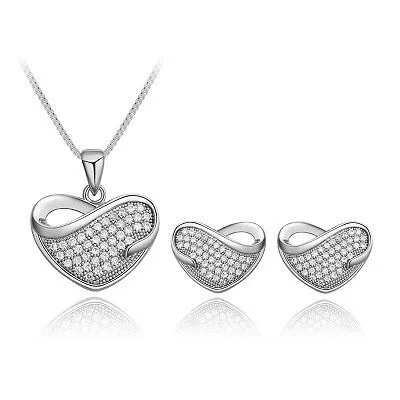 Rhinestone Crystal African Beads Heart Necklace Earrings Set for Women sparklingselections Necklaces Rhinestone Crystal African Beads Heart Necklace Earrings Set for Women sparklingselections Necklaces