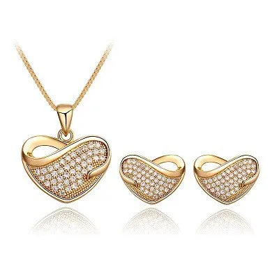 Rhinestone Crystal African Beads Heart Necklace Earrings Set for Women sparklingselections Necklaces Rhinestone Crystal African Beads Heart Necklace Earrings Set for Women sparklingselections Necklaces