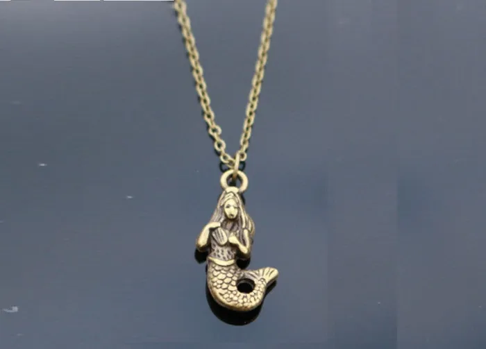 sparklingselections Necklaces Zinc Alloy Retro Mermaid Pendant Necklace