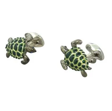 Deakin Francis Rings Deakin Francis Sterling Silver Sapphire Enamel Turtle Cufflinks