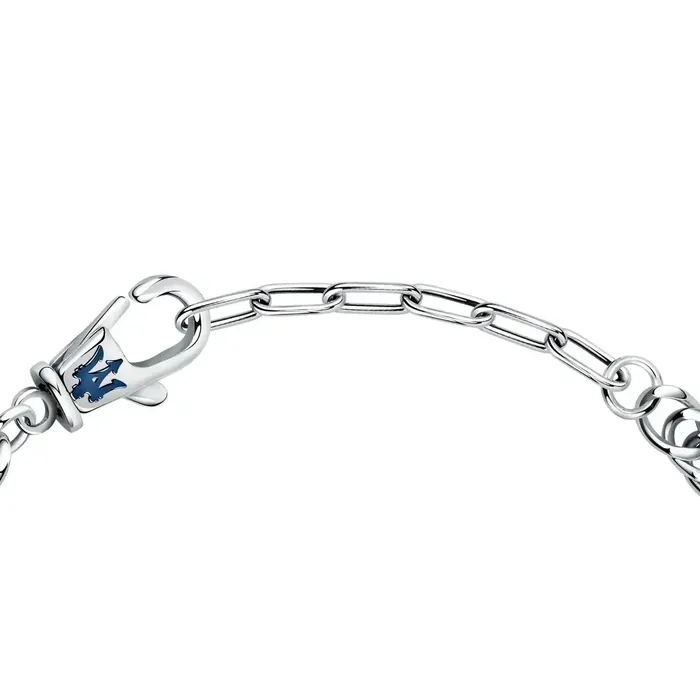 Maserati Bracelets Maserati Diamonds Mens Bracelet Steel with Diamond and Blue PVD Coating 22 cm