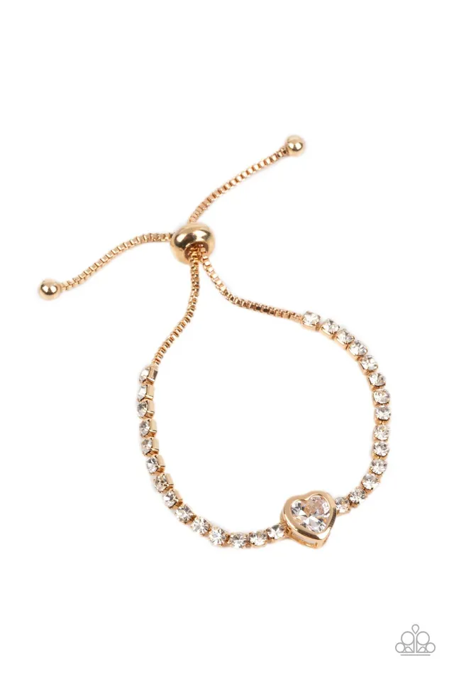 Paparazzi Accessories Bracelets Mirrored Love Gold Bracelet Jewelry by Bretta