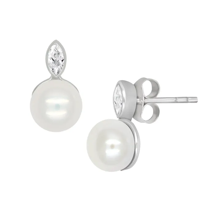 acemijewelry Earrings Marquis Pearl Stud Earring