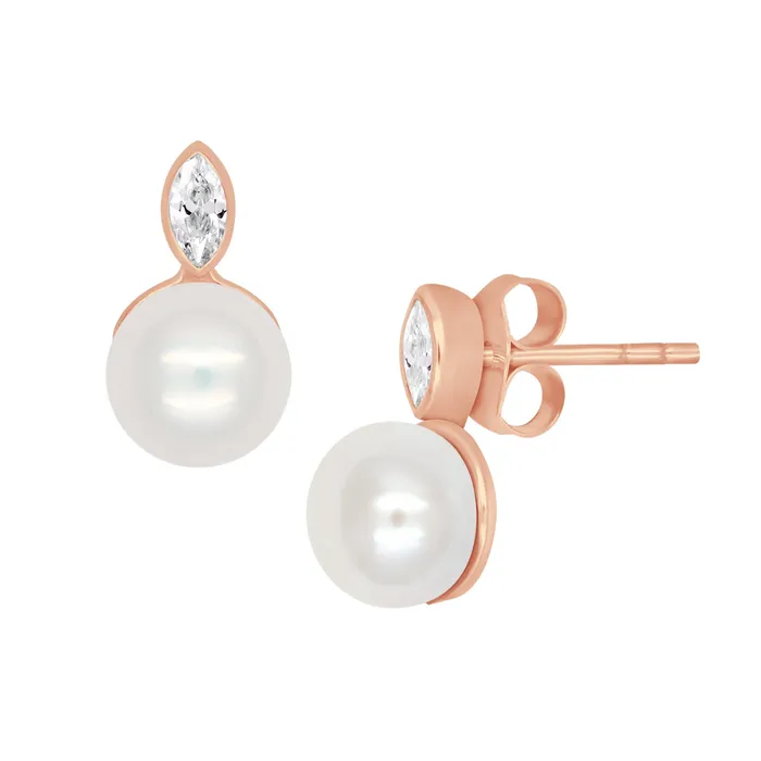 acemijewelry Earrings Marquis Pearl Stud Earring