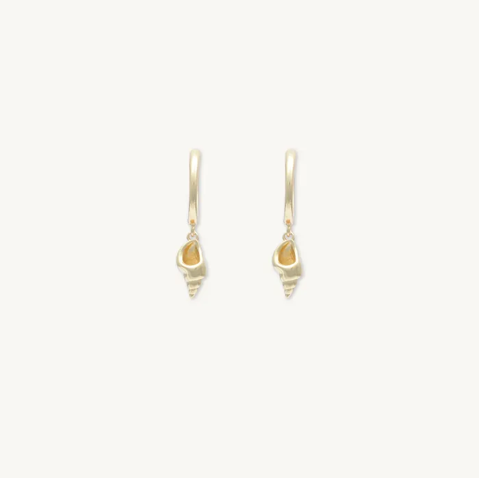 Camile Stone Earrings Shell Huggie Hoop Earrings Camile Stone Earrings Shell Huggie Hoop Earrings