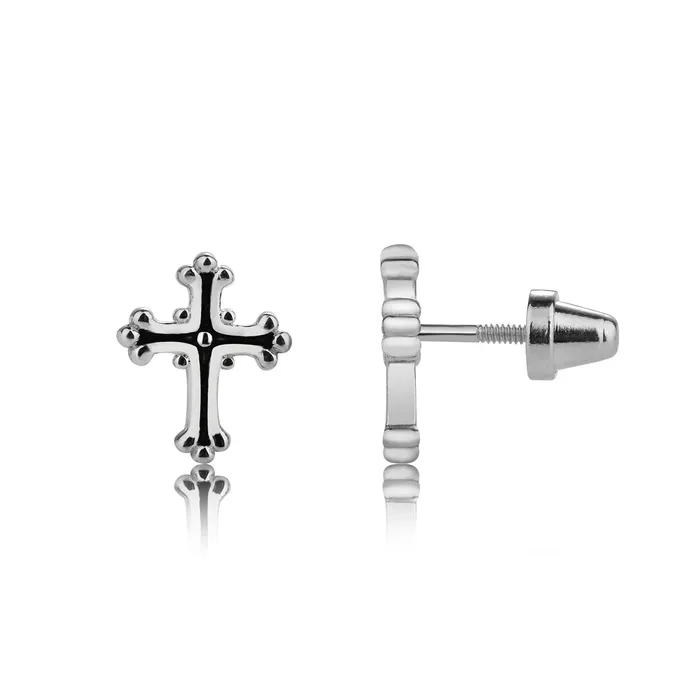 Cherished Moments Earrings Sterling Silver Cross Earrings for Baptism or Communion Cherished Moments Earrings Sterling Silver Cross Earrings for Baptism or Communion